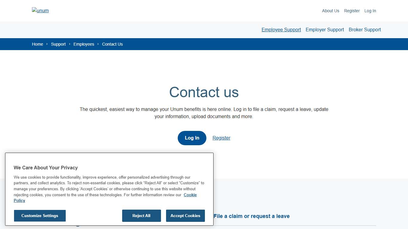 Contact Policyholder Customer Service and Support Unum